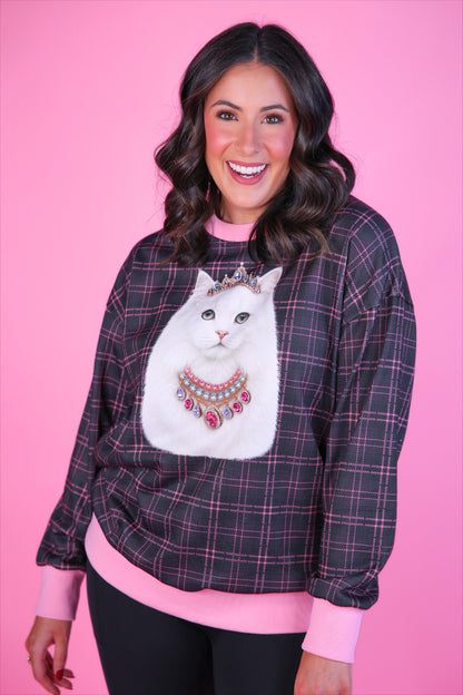 PREORDER- Pretty Wild Pullover- Jeweled Kitty
