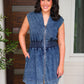 Refined Denim Zipper Dress- Light Wash