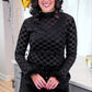 PREORDER- Times Square Feather Mesh Top- Black