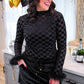 PREORDER- Times Square Feather Mesh Top- Black