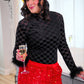 PREORDER- Times Square Feather Mesh Top- Black