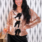 Betty Bow Top- Rose Sequin