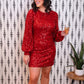 Old Flame Sequin Dress- Red