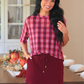 PREORDER- Emma Mesh Tee- Cranberry Gingham