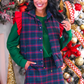 PREORDER- Navy Christmas Plaid Skort