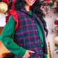PREORDER- Navy Christmas Plaid Puffer Vest