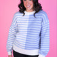 PREORDER- Nikki Color Block Sweater- Blue Stripe