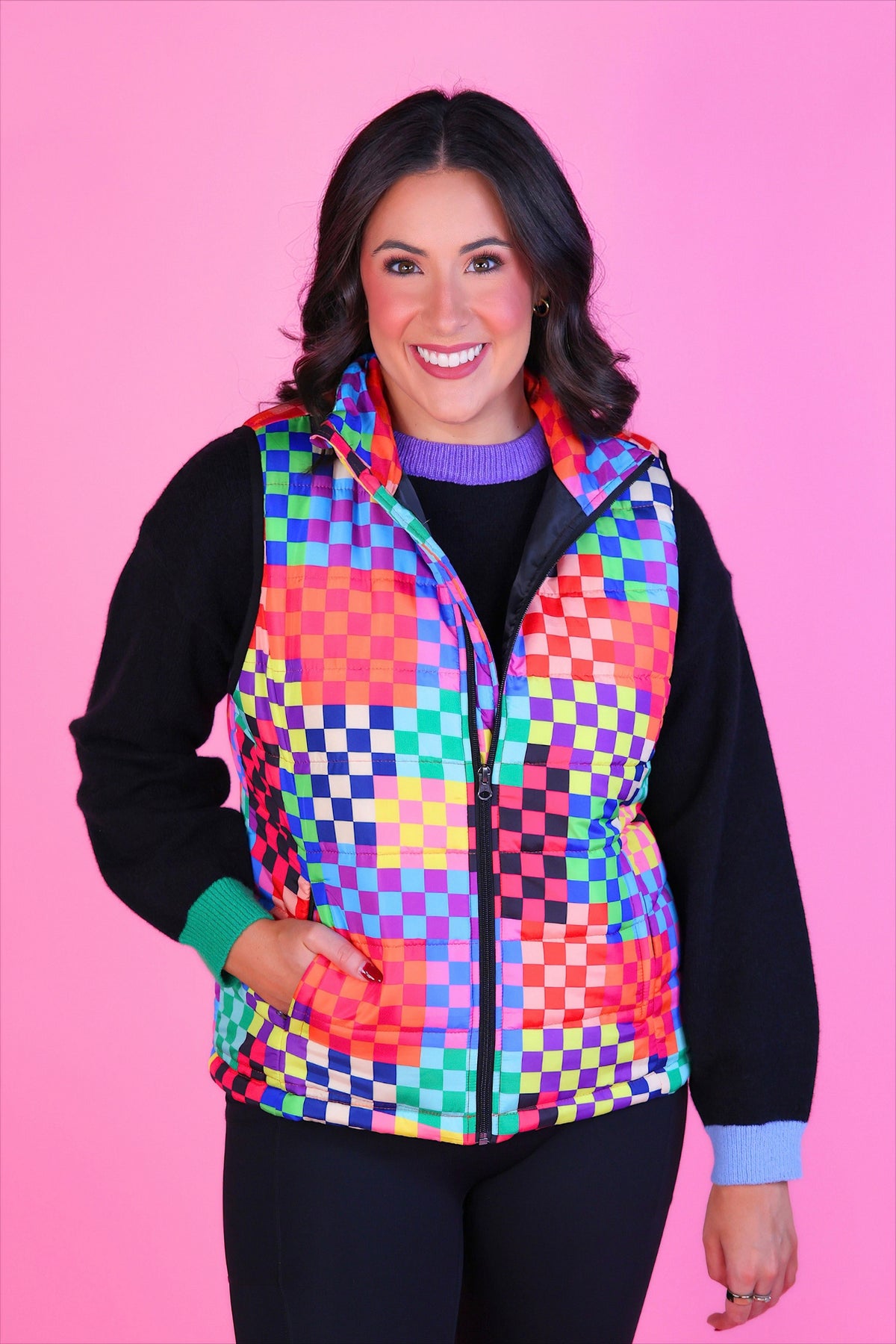 PREORDER- Delilah Puffer Vest- Check Me Out