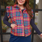 Patterned In Plaid Puffer Vest