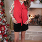 Twila Quilted Tie Vest- Red