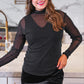 Keigan Mesh Top- Black Glitter