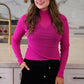 Keigan Mesh Top- Magenta Glitter