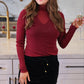 Keigan Mesh Top- Maroon Glitter