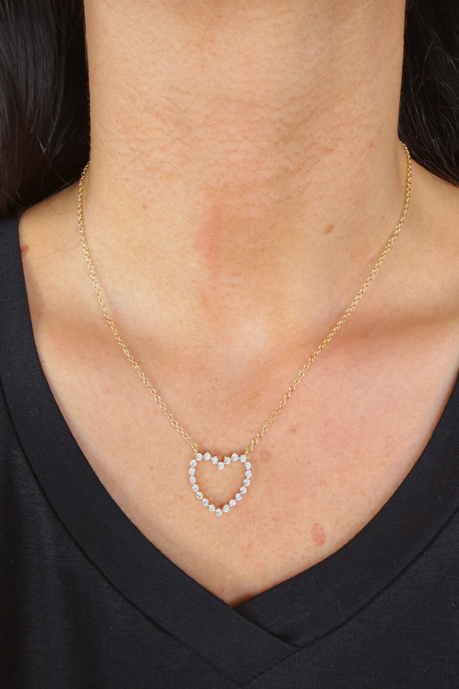 Jessica Signature Heart Pendant Necklace- Gold