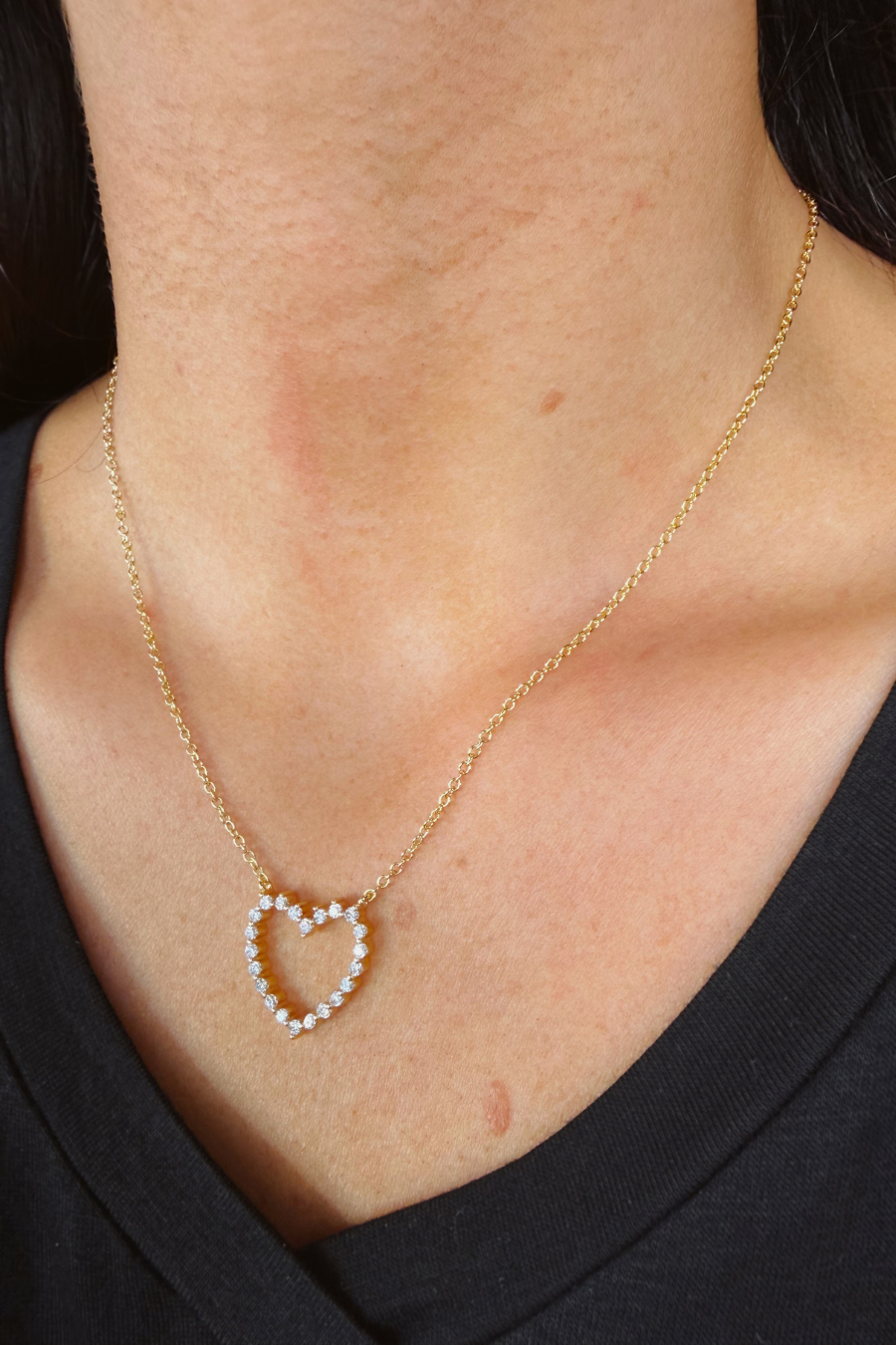 Jessica Signature Heart Pendant Necklace- Gold