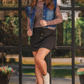 Jordan Ruffle Denim Vest- Dark Denim