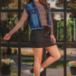 Jordan Ruffle Denim Vest- Dark Denim