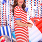 Living In Stripes Dress, Red/Blue