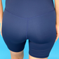 Solid Navy Biker Shorts