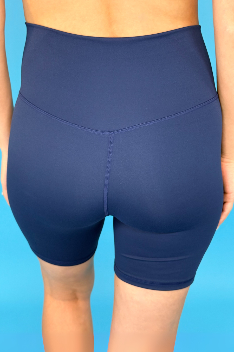 Solid Navy Biker Shorts