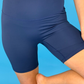 Solid Navy Biker Shorts