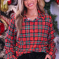 PREORDER- Nina Button Up Tunic- Christmas Plaid