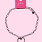 Open Heart Chain Necklace- Silver