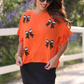 Sideline Sparkle Ruffle Top- Orange