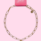 Paperclip Chain Necklace- Gold/Crystal