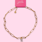Paperclip Chain Necklace- Gold/Pink