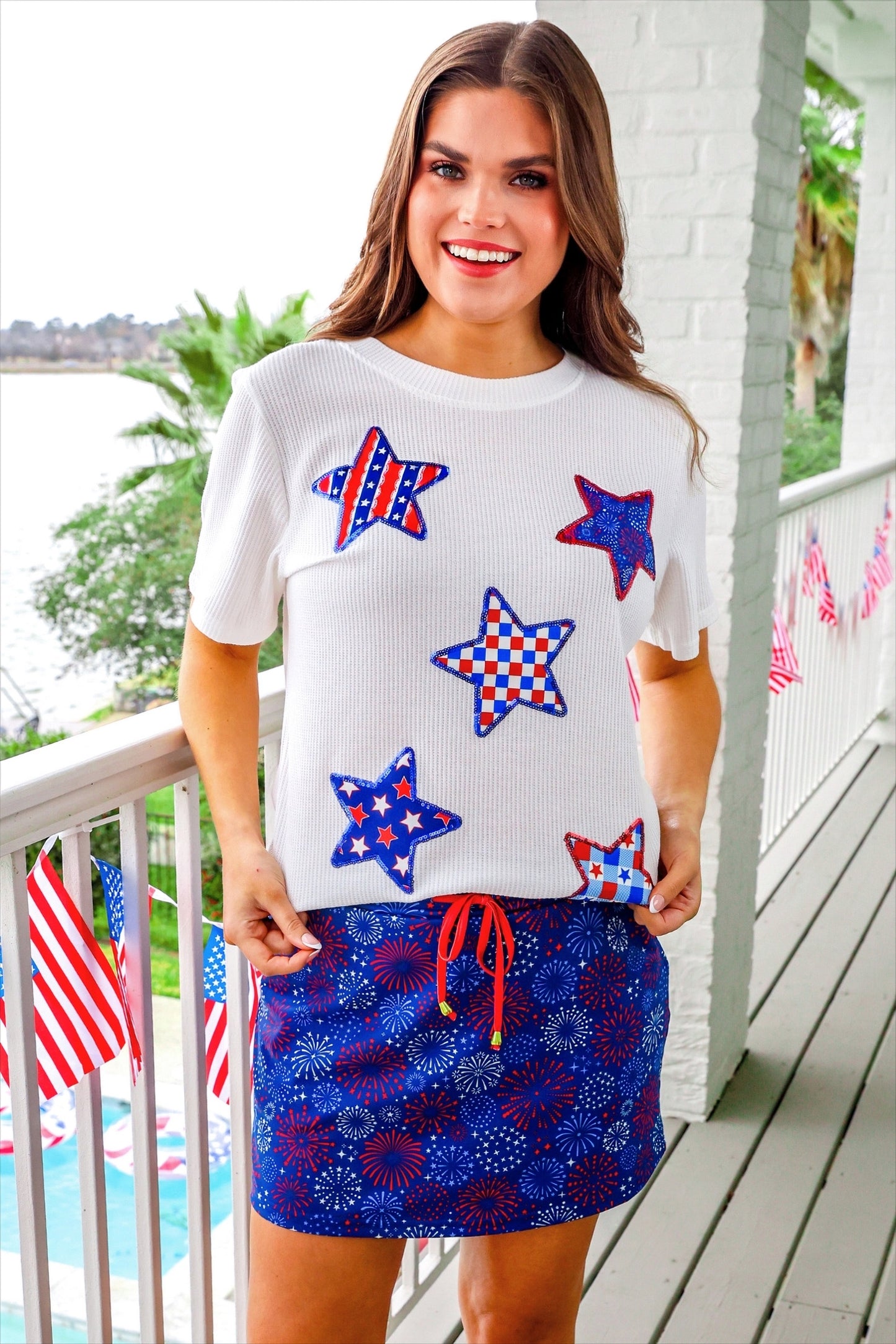 PREORDER- Red White and Boom Skort