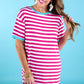 Living In Stripes Dress, Pink/Teal