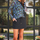Keigan Mesh Top- Blue Floral