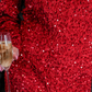 Old Flame Sequin Dress- Red