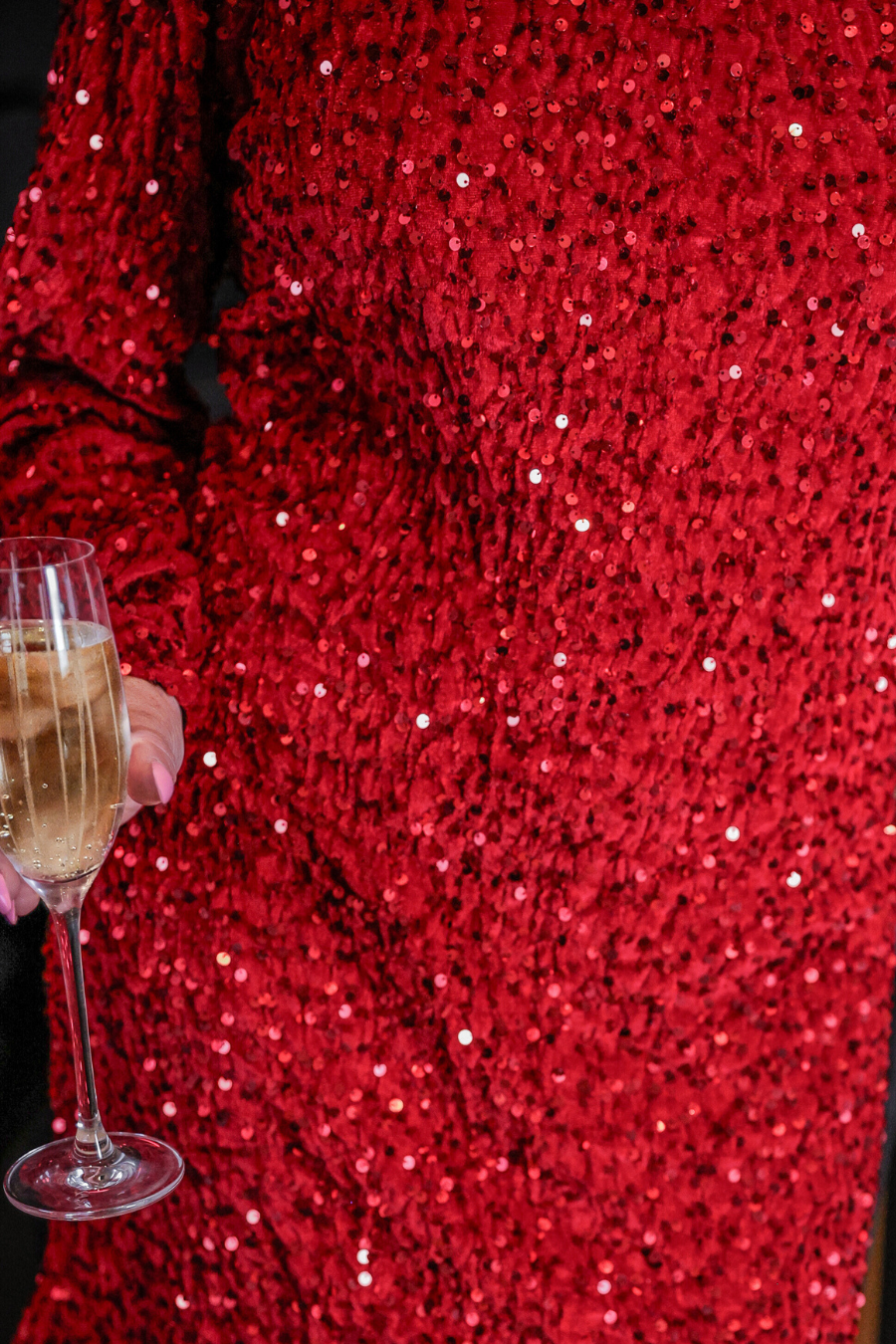 Old Flame Sequin Dress- Red