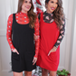 Rory Ribbed Jumper Dress- Red
