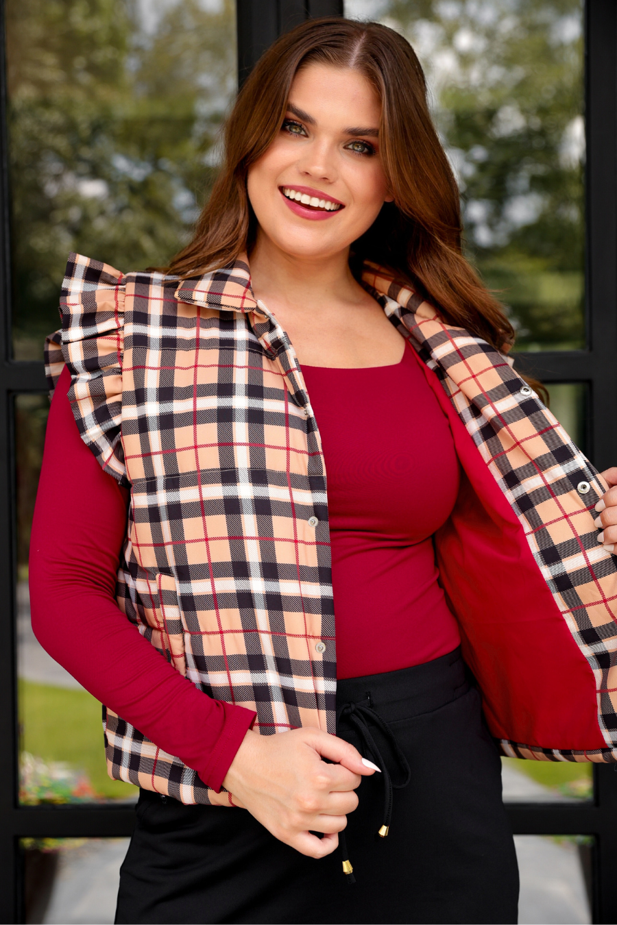 Nora Plaid Puffer Vest