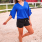 Amy Ruffle Sleeve Top, Royal Blue