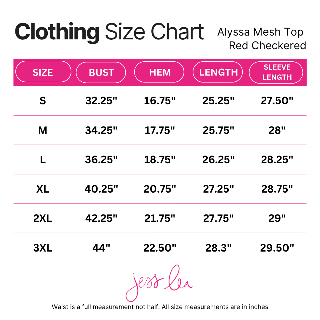 Alyssa Mesh Top- Red Checkered