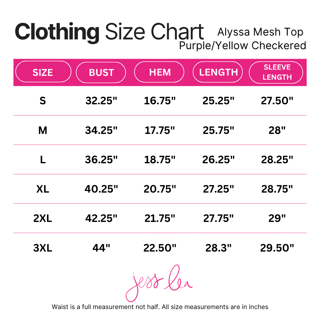 Alyssa Mesh Top- Purple/Yellow Checkered
