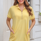 Ezra Textured Zipper Dress- Butter Yellow