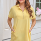 Ezra Textured Zipper Dress- Butter Yellow