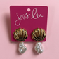 Seashell Pearl Drop Earrings