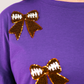 Sideline Sparkle Ruffle Top- Purple