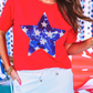 Stars And Sparklers Sequin Top, Red