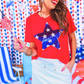 Stars And Sparklers Sequin Top, Red