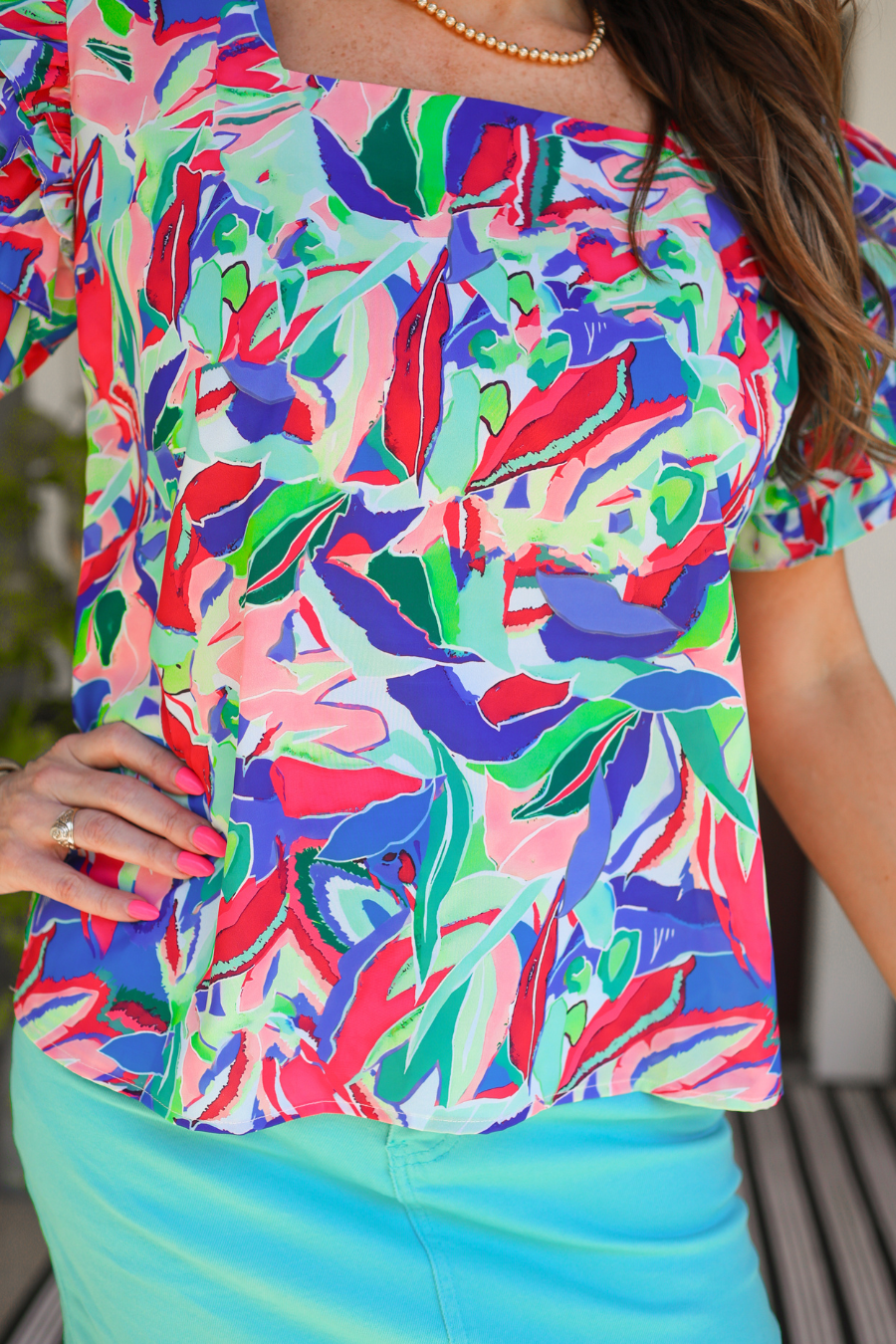 Talk Of The Tropics Ruffle Top