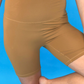 Solid Tan Biker Shorts