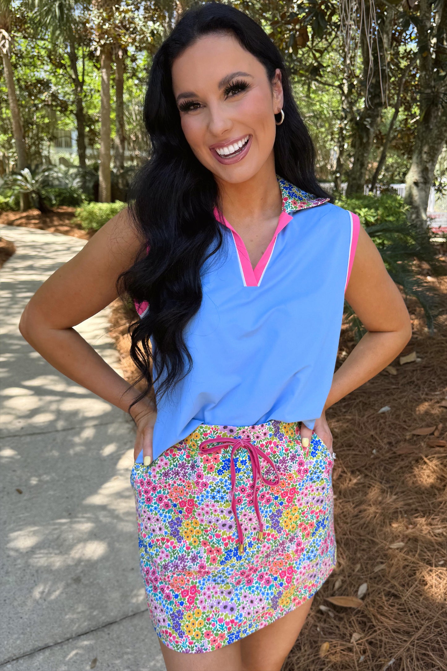 PREORDER- Everyday Polo Tank- Falling for Florals