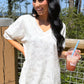 All Day Biker Set- White Chloe Camo